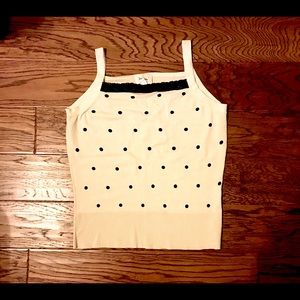 Neiman Marcus Exclusive Tank Polka Dots Beige/blac